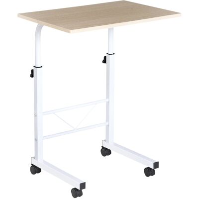 JHY DESIGN Escritorio Regulable En Altura Con Ruedas, De Madera Blanca. JHY DESIGN Escritorio Regulable En Altura Con Ruedas, De Madera Blanca.