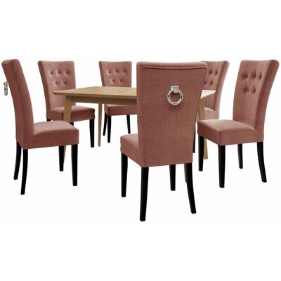 MIRJAN24 Conjunto De Mesas Y Sillas Para Comedor Racine 144, Plata, 76x80x140cm, Diámetro: 0, Número De Asientos: 6, Estilo: Clásicomoderno MIRJAN24 Conjunto De Mesas Y Sillas Para Comedor Racine 144, Plata, 76x80x140cm, Diámetro: 0, Número De Asientos: 6, Estilo: Clásicomoderno