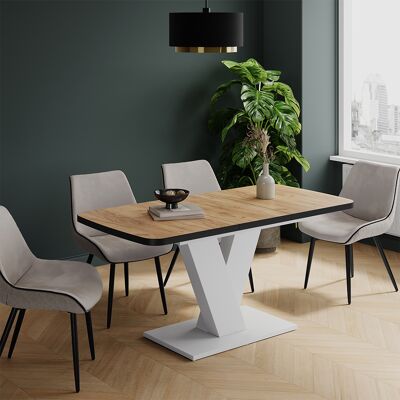 Mesa De Comedor Fenaro, Roble Dorado/blanco, 120-160 X 80 Cm Extensible, Vicco Mesa De Comedor Fenaro, Roble Dorado/blanco, 120-160 X 80 Cm Extensible, Vicco