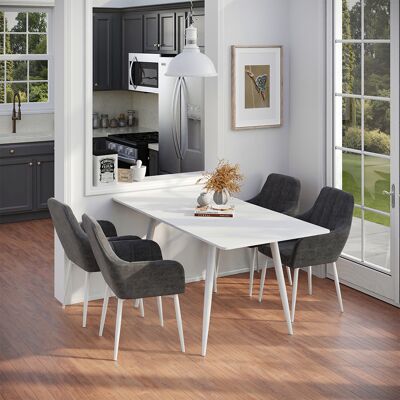 Mesa De Comedor Beaver, Blanco, 120-160 X 80 Cm Extensible, Vicco Mesa De Comedor Beaver, Blanco, 120-160 X 80 Cm Extensible, Vicco