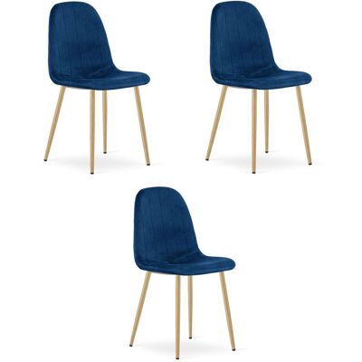 AKORD Silla Padva - Terciopelo Azul Marino / Patas De Roble X 3 AKORD Silla Padva - Terciopelo Azul Marino / Patas De Roble X 3