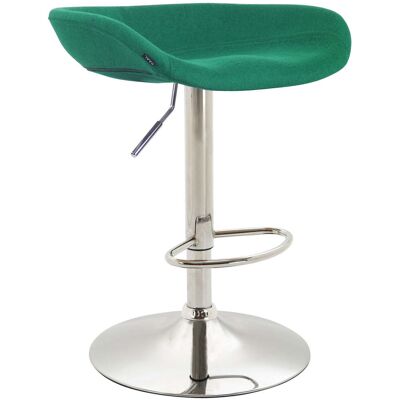 Décoshop26 - Taburete De Bar Con Asiento Giratorio Y Regulable En Altura De Fieltro Verde, Patas En Forma De Tulipa De Metal Cromado Con Reposapiés 100001051 Décoshop26 - Taburete De Bar Con Asiento Giratorio Y Regulable En Altura De Fieltro Verde, Patas En Forma De Tulipa De Metal Cromado Con Reposapiés 100001051