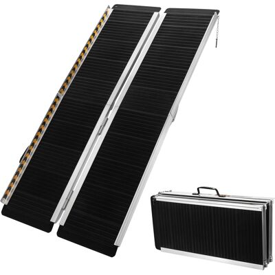 WILTEC Rampa Silla Ruedas 244cm 270kg Doble Plegable Aluminio Coche Vehículo Superficie Antideslizante WILTEC Rampa Silla Ruedas 244cm 270kg Doble Plegable Aluminio Coche Vehículo Superficie Antideslizante