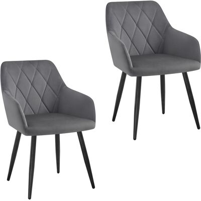 Sillas De Comedor Silla Reposabrazos Silla Tapizada Con Respaldos Sillas Nordicas Silla Para Comedor Salón Dormitorio Cocina Pasillo Gris Oscuro Terciopelo Patas De Metal C - Woltu Sillas De Comedor Silla Reposabrazos Silla Tapizada Con Respaldos Sillas Nordicas Silla Para Comedor Salón Dormitorio Cocina Pasillo Gris Oscuro Terciopelo Patas De Metal C - Woltu