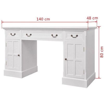 HelloShop26 - DoublePedestalDesk-140W - Blanco - Escritorio HelloShop26 - DoublePedestalDesk-140W - Blanco - Escritorio
