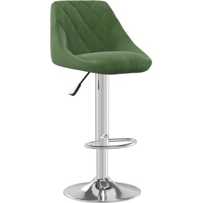 vidaXL Taburete de Bar - Verde Oscuro Terciopelo - Ajustable - Gira 360° - Cocina y Bar vidaXL Taburete de Bar - Verde Oscuro Terciopelo - Ajustable - Gira 360° - Cocina y Bar