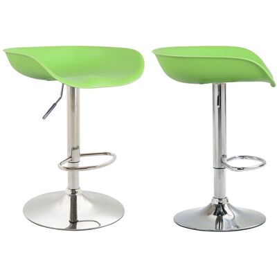 DÉCOSHOP26 - TDB10272 - Verde - Asiento de plástico - patas tulipa cromadas - Taburetes de bar DÉCOSHOP26 - TDB10272 - Verde - Asiento de plástico - patas tulipa cromadas - Taburetes de bar