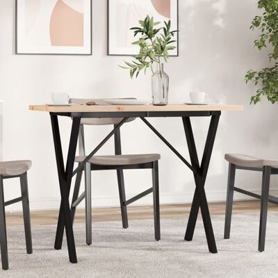 Mesa comedor marco X vidaXL Madera maciza de pino y hierro - Mesa de comedor Mesa comedor marco X vidaXL Madera maciza de pino y hierro - Mesa de comedor