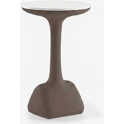 PLUST Mesa Auxiliar Alta Redonda Para Taburetes 99 Cm Polietileno Diseño Armillaria T1 - Marrón PLUST Mesa Auxiliar Alta Redonda Para Taburetes 99 Cm Polietileno Diseño Armillaria T1 - Marrón