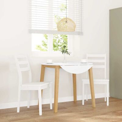 Sillas de comedor de madera maciza de caucho blanco vidaXL - 2 unidades Sillas de comedor de madera maciza de caucho blanco vidaXL - 2 unidades