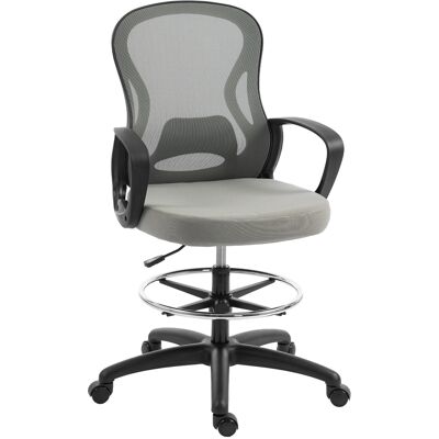 JHY DESIGN Silla De Oficina Ergonómica, Silla De Escritorio Con Reposapiés Y Reposabrazos, De Malla, 59 X 65 X 123 Cm, Gris. JHY DESIGN Silla De Oficina Ergonómica, Silla De Escritorio Con Reposapiés Y Reposabrazos, De Malla, 59 X 65 X 123 Cm, Gris.