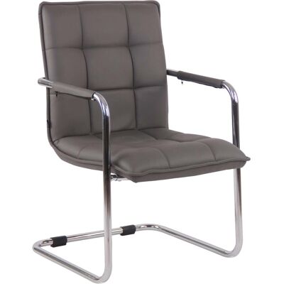 DÉCOSHOP26 Illa De Visitas Silla De Oficina Sin Ruedas Piel Sintética Gris Estructura De Metal Bur1046 DÉCOSHOP26 Illa De Visitas Silla De Oficina Sin Ruedas Piel Sintética Gris Estructura De Metal Bur1046