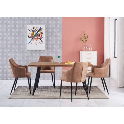 Juego de comedor de 5 piezas Life Interiors Zarah Rocco - Madera y beige Juego de comedor de 5 piezas Life Interiors Zarah Rocco - Madera y beige