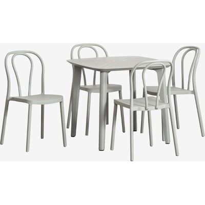 Sklum - Set De Mesa Cuadrada En Polietileno (85x85 Cm) Scand Y 4 Sillas De Jardín Apilables Mizzi Sklum - Set De Mesa Cuadrada En Polietileno (85x85 Cm) Scand Y 4 Sillas De Jardín Apilables Mizzi