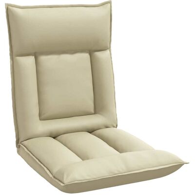Sillón Ajustable Crema Cuero Sintético Vidaxl Sillón Ajustable Crema Cuero Sintético Vidaxl