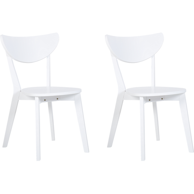 Sillas de Comedor Blancas ROXBY Beliani - Conjunto de 2 Sillas de Comedor Blancas ROXBY Beliani - Conjunto de 2