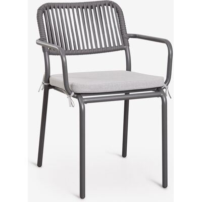 Pack De 4 Sillas De Comedor Apilables Con Reposabrazos En Cuerda Trenzada Arhiza Sklum Pack De 4 Sillas De Comedor Apilables Con Reposabrazos En Cuerda Trenzada Arhiza Sklum