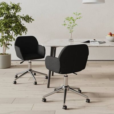 vidaXL Sillas de comedor giratorias - Negro - Juego de 2 vidaXL Sillas de comedor giratorias - Negro - Juego de 2