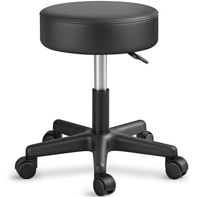 Taburete Con Ruedas Taburete Giratorio Cosmético De Trabajo Consulta, Regulable En Altura, Giratorio En 360°, Con Asiento Acolchado De 10 Cm Y 8 Variantes De Colores (negro) - Tresko Taburete Con Ruedas Taburete Giratorio Cosmético De Trabajo Consulta, Regulable En Altura, Giratorio En 360°, Con Asiento Acolchado De 10 Cm Y 8 Variantes De Colores (negro) - Tresko