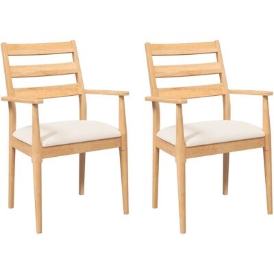 VIDAXL Sillas de Comedor con Cojines 2 Piezas Madera de Caucho Maciza Marrón - Dining Chairs VIDAXL Sillas de Comedor con Cojines 2 Piezas Madera de Caucho Maciza Marrón - Dining Chairs