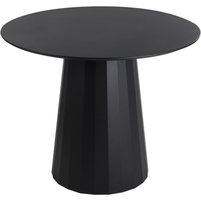 Beliani - Mesa De Comedor De Madera De Mdf Con Estructura De Acero 100 Cm Pedestal Negro Plato Beliani - Mesa De Comedor De Madera De Mdf Con Estructura De Acero 100 Cm Pedestal Negro Plato