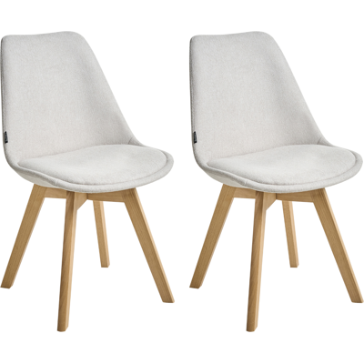 Beliani Juego de 2 Sillas de Salón DAKOTA II de Tela Off-White - Sillas de Comedor Beliani Juego de 2 Sillas de Salón DAKOTA II de Tela Off-White - Sillas de Comedor