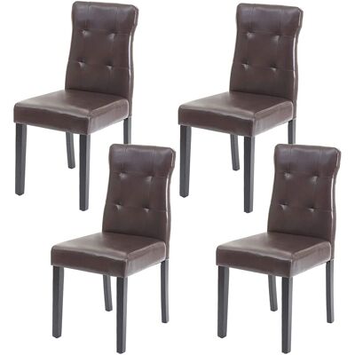 Décoshop26 - Conjunto De 4 Sillas Sintéticas Marrones Con Patas De Madera Oscura Cds04544 Décoshop26 - Conjunto De 4 Sillas Sintéticas Marrones Con Patas De Madera Oscura Cds04544