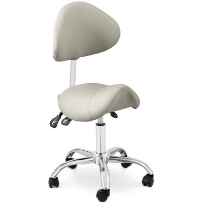 Physa - Taburete De Estética - 55 - 69 Cm - 150 Kg - Gris, Plateado - Respaldo Y Asiento Physa - Taburete De Estética - 55 - 69 Cm - 150 Kg - Gris, Plateado - Respaldo Y Asiento