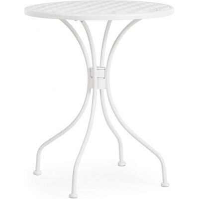 Mesa de jardín blanca Lizette de Bizzotto - Mesa redonda de acero de 60cm Mesa de jardín blanca Lizette de Bizzotto - Mesa redonda de acero de 60cm