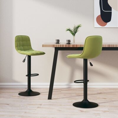Taburetes de Bar Ajustables de Terciopelo Vidaxl - 2 Uds, Verde Claro Taburetes de Bar Ajustables de Terciopelo Vidaxl - 2 Uds, Verde Claro