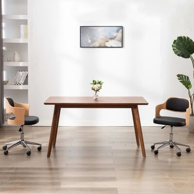 Sillas De Comedor Giratorias 2 Uds Madera Curvada Y Cuero Negro Vidaxl Sillas De Comedor Giratorias 2 Uds Madera Curvada Y Cuero Negro Vidaxl