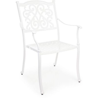 BIZZOTTO - Silla de jardín Ivrea Blanca - Apilable de aluminio - Muebles exteriores BIZZOTTO - Silla de jardín Ivrea Blanca - Apilable de aluminio - Muebles exteriores