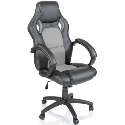 Tresko - Silla Giratoria De Oficina Racing Sillón De Escritorio (negro / Gris) Silla Gaming Ergonómica, Cilindro Neumático Certificado Por Sgs Tresko - Silla Giratoria De Oficina Racing Sillón De Escritorio (negro / Gris) Silla Gaming Ergonómica, Cilindro Neumático Certificado Por Sgs