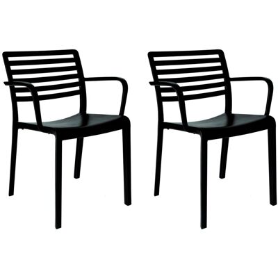 Sillas Con Brazos Lama Resol Plástico Negro (pack De 2) Sillas Con Brazos Lama Resol Plástico Negro (pack De 2)