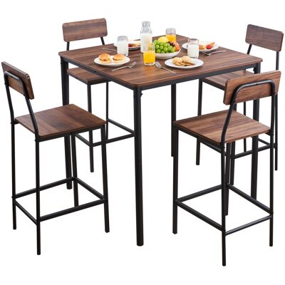 Vevor Mesa De Bar Cuadrada Con 4 Taburetes 90 X 90 X 91 Cm, Juego De Mesa Alta Para Comedor, Metálica Fuerte Duradera, Estilo Industrial Moderno, Para Cocina, Salón, Bar Estrecho, Barra Alta, Desayuno Vevor Mesa De Bar Cuadrada Con 4 Taburetes 90 X 90 X 91 Cm, Juego De Mesa Alta Para Comedor, Metálica Fuerte Duradera, Estilo Industrial Moderno, Para Cocina, Salón, Bar Estrecho, Barra Alta, Desayuno