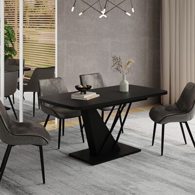 Mesa De Comedor Fenaro, Negro, 120-160 X 80 Cm Extensible, Vicco Mesa De Comedor Fenaro, Negro, 120-160 X 80 Cm Extensible, Vicco