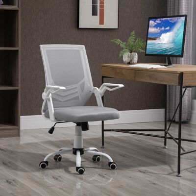 TORMATOR Silla De Oficina Ergonómica Silla De Malla Con Altura Ajustable Reposabrazos Abatible Soporte Lumbar Transpirable Para Adolescentes Adultos 62,5x55x94-104 Cm Gris TORMATOR Silla De Oficina Ergonómica Silla De Malla Con Altura Ajustable Reposabrazos Abatible Soporte Lumbar Transpirable Para Adolescentes Adultos 62,5x55x94-104 Cm Gris