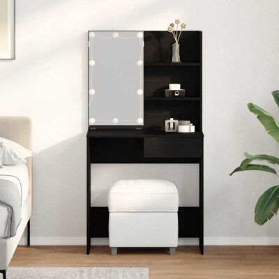 Vidaxl Mesa De Tocador Roble Negro 74,5 X 40 X 141 Cm Vidaxl Mesa De Tocador Roble Negro 74,5 X 40 X 141 Cm