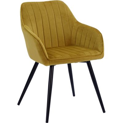 HAPPY GARDEN Silla De Terciopelo Mostaza Bertille HAPPY GARDEN Silla De Terciopelo Mostaza Bertille