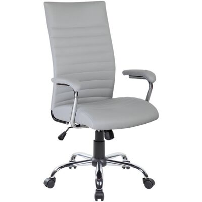 Serena - Silla De Oficina Geelong, Sillón Presidencial Con Reposabrazos, Silla De Oficina Ergonómica, Cm 63x65h108/118, Gris Serena - Silla De Oficina Geelong, Sillón Presidencial Con Reposabrazos, Silla De Oficina Ergonómica, Cm 63x65h108/118, Gris