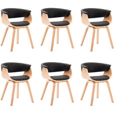 Sillas De Comedor 6 Unidades Madera Y Cuero Sintético Negro Vidaxl Sillas De Comedor 6 Unidades Madera Y Cuero Sintético Negro Vidaxl