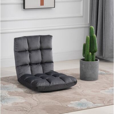 Silla De Suelo Plegable 3 En 1 Con Respaldo Ajustable En 13 Posiciones Gris Oscuro Okwish Silla De Suelo Plegable 3 En 1 Con Respaldo Ajustable En 13 Posiciones Gris Oscuro Okwish