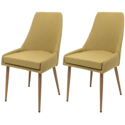 DÉCOSHOP26 Et De 2 Sillas De Comedor De Diseño De Los Años 50 En Tela Verde Con Patas De Metal Efecto Madera Y Respaldo Alto 04000952 DÉCOSHOP26 Et De 2 Sillas De Comedor De Diseño De Los Años 50 En Tela Verde Con Patas De Metal Efecto Madera Y Respaldo Alto 04000952