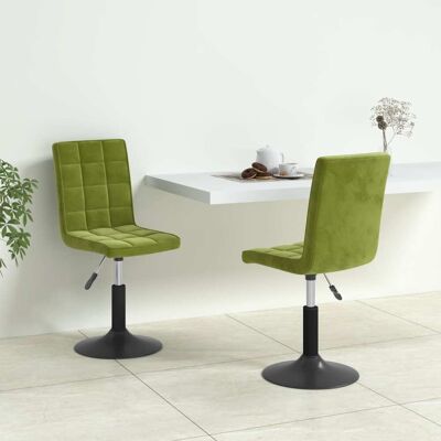 Sillas giratorias de terciopelo verde claro VidaXL - Sillas de comedor Sillas giratorias de terciopelo verde claro VidaXL - Sillas de comedor