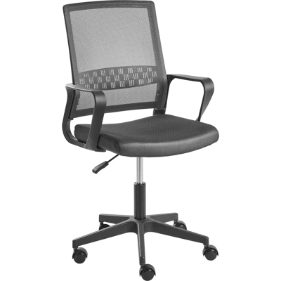 BELIANI Silla De Oficina Moderna Con Altura Ajustable Giratoria Tapizado De Malla Gris Oscuro Ease BELIANI Silla De Oficina Moderna Con Altura Ajustable Giratoria Tapizado De Malla Gris Oscuro Ease