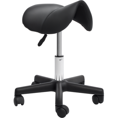 JHY DESIGN Taburete Con Ruedas, Asiento En Forma De Silla De Montar, Altura Regulable, Giro De 360°, Polipiel, Negro, 35 X 38 X 45-55 Cm JHY DESIGN Taburete Con Ruedas, Asiento En Forma De Silla De Montar, Altura Regulable, Giro De 360°, Polipiel, Negro, 35 X 38 X 45-55 Cm