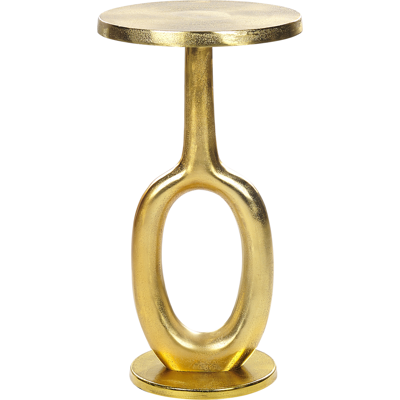 BELIANI Mesa Auxiliar De Metal Dorado 29 Cm Hecho A Mano Patrón Desgastado Retro Apiti BELIANI Mesa Auxiliar De Metal Dorado 29 Cm Hecho A Mano Patrón Desgastado Retro Apiti