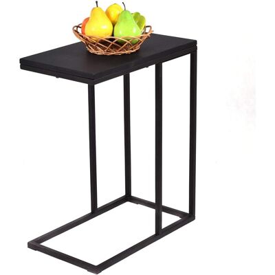 COSTWAY Mesa Auxiliar De Forma C Mesilla Mesa De Centro Sofá Portátil Para Balcón Salón Color Negro COSTWAY Mesa Auxiliar De Forma C Mesilla Mesa De Centro Sofá Portátil Para Balcón Salón Color Negro