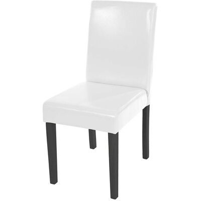 Décoshop26 - Silla Comedor Cocina En Cuero Blanco, Patas Madera Oscura, Estilo Moderno 040002329 Décoshop26 - Silla Comedor Cocina En Cuero Blanco, Patas Madera Oscura, Estilo Moderno 040002329