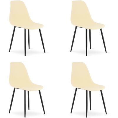 AKORD Silla Wat Color Crema / Patas Negras X 4 AKORD Silla Wat Color Crema / Patas Negras X 4